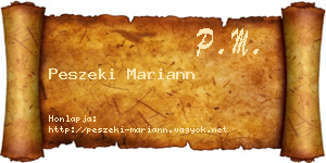 Peszeki Mariann névjegykártya