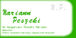 mariann peszeki business card